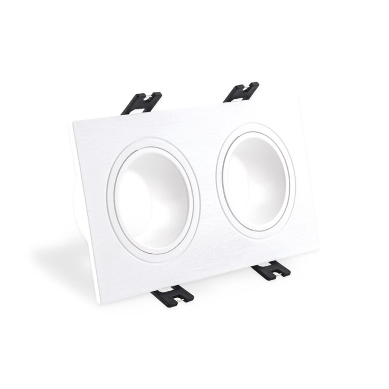 Bala para bombillos GU10 kardan empotrado cuadrado blanco ideal para iluminación interior elegante y funcional Ecolite sas