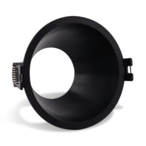 Bala para bombillo GU10, cilíndrico negro para iluminación LED en techos, ideal para aplicaciones comerciales y residenciales. Diseño moderno y minimalista.