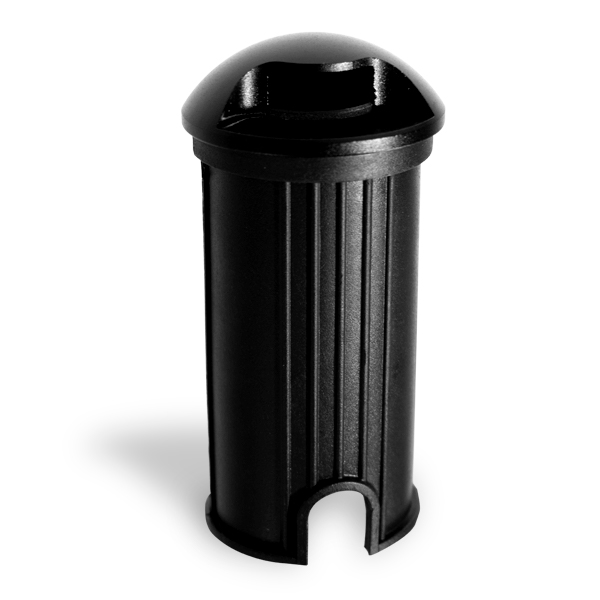 Luminaria LED empotrable negra Ecolite con diseño cilíndrico, ideal para iluminación de caminos y exteriores. Ecolite sas