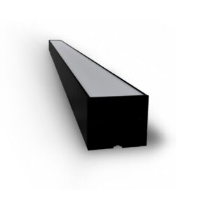 Luminaria lineal LED negra, ideal para iluminación interior y exterior, proporcionando una luz uniforme y eficiente Ecolite sas