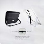 Reflector Solar LED para exteriores con panel solar, ideal para iluminación eficiente de jardines y patios