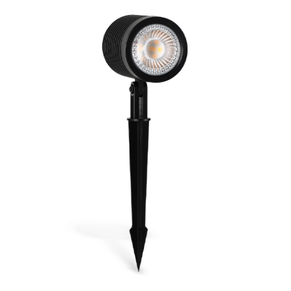 Luminaria LED negra Ecolite con estaca para jardín, iluminación puntual para exteriores. Ecolite sas