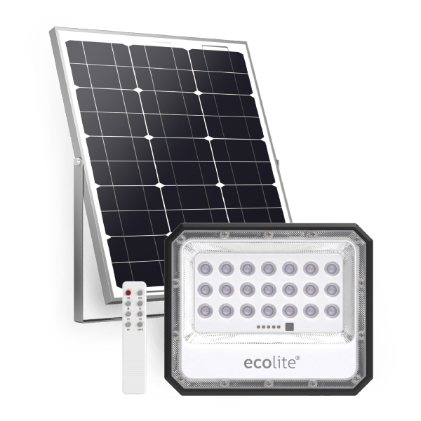 Reflector Solar LED para exteriores con panel solar, ideal para iluminación eficiente de jardines y patios