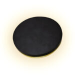 Aplique de pared LED redondo negro Ecolite con diseño moderno y luz cálida para interiores